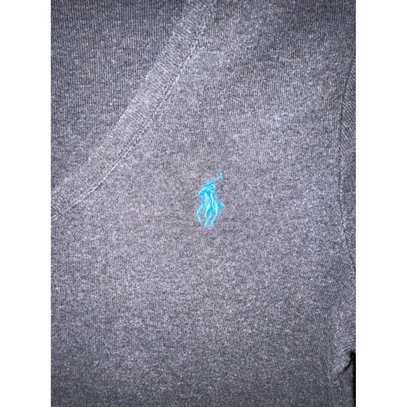Polo Ralph‎ Lauren Womens Long Sleeve V Neck T Shirt Gray Pony Logo Size Large - Picture 2 of 5